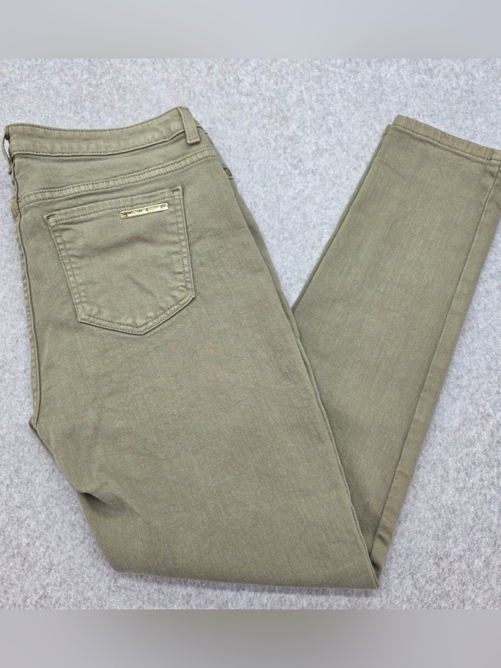 Michael Kors women’s 8 Olive Green jeans with Gold Accents